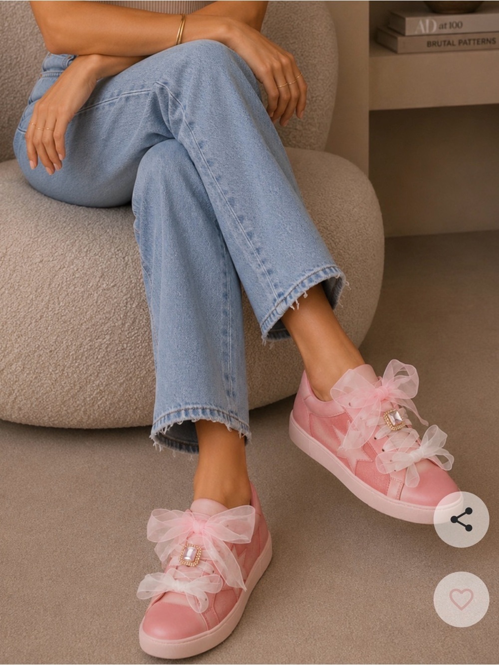 Pink Women’s Fashion Sneakers with Bow Detail